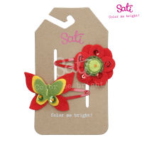 SATI-กิ๊บติดผม-LRR. FLOWER RED SNAP CLIP-FCF056