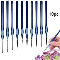 Detail Paint Brushes Set 10pcs Miniature Brushes for Fine Detailing &amp; Art Painting - Acrylic Watercolor Oil Models Warhammer Blu Drawing Painting Supp