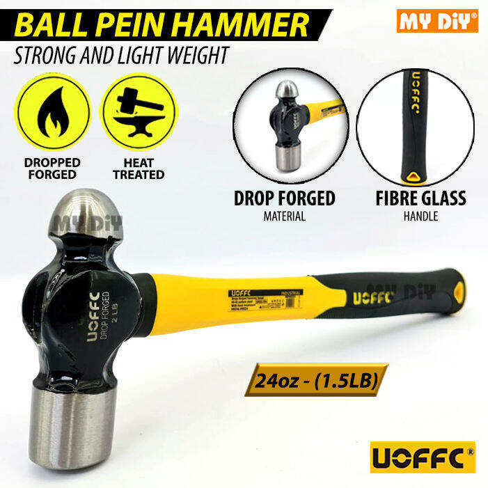MYDIY Online2u UOFFC BALL PEIN HAMMER DROP FIBERGLASS HANDLE