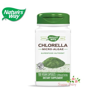 Natures Way Chlorella Micro-Algae 1,230 mg 100 Vegan Capsules สาหร่ายคลอเรลลา 100 วีแกนแคปซูล