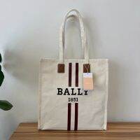 Genuine Ballyˉ latest canvas shopping bag large-capacity retro tote bag high-end shoulder bag