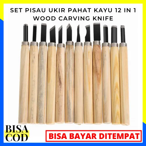 Set Pisau Ukir Pahat Kayu 12 In 1 Wood Carving Knife Ksj 12 Alat