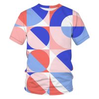 New Summer Hot Sale Fashion Geometric Mens Womens 3d Printed T Shirts Casual Street Fitness Sports Breathable Tops