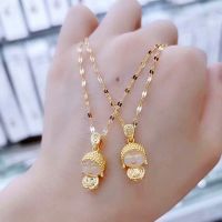2023 New Jewelry Tiktok Net Red Titanium Steel Necklace Female Gold Little Monk Collar Chain Personality Versatile Safety Pendant 53YV 53YV
