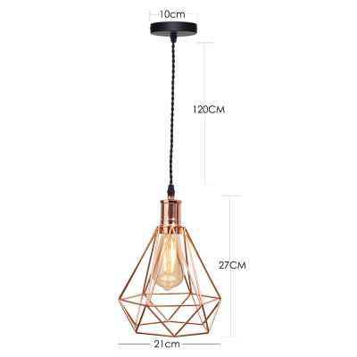 modern plating metal cage pendant lamp,vintage plating rose gold birdcage creative hanging lamp for restaurant living room