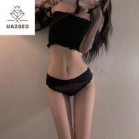 UAZGEO ระบายอากาศได้ดี ใส่สบาย สีทึบ สาวๆ เอวต่ำ ชุดชั้นในสตรี กางเกงชั้นในเซ็กซี่ กางเกงในสตรี ชุดชั้นในไร้รอยต่อ ชุดชั้นในโบว์