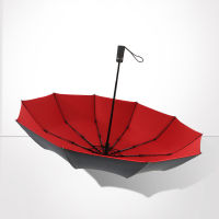 Hot Double Canopy Automatic Triple-Folding Umbrella Portable Compact Folding Lightweight Design Solid Color Travle Large Umbrella