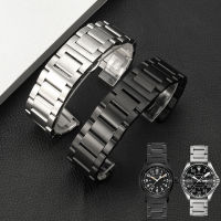 สแตนเลสที่เป็นของแข็งสายนาฬิกาข้อมือสำหรับแฮมิลตันสีกากีแจ๊สฟิลด์ Seiko เข็มกลัดผีเสื้อผู้ชายสร้อยข้อมือโลหะสายนาฬิกา18 20 22มิลลิเมตร