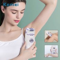 ZZOOI Kemei Women Epilator 3 in 1 For Electronic Foot File Female Depilation Machine Rechargeable Hair Removal