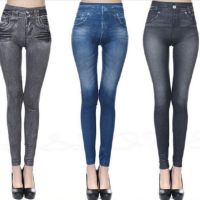 【VV】 Leggings 2022 Fashion Faux Denim Jeans  Leggins Pant