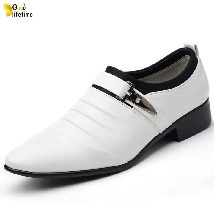 GLT Men PU Leather Shoes Formal Comfortable Flat Pointed Toe Casual Shoes