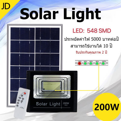 65W/200W/300WSolar Light ไฟสปอร์ตไลท์ กันน้ำ ไฟ Solar Cell ใช้พลังงานแสงอาทิตย์ โซลาเซลล์ Outdoor Wateproof Remote Control Light JD8865