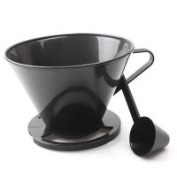 Hot Selling 1Set Reusable Plastic Coffee Cone Coffee Filter Holder Maker Pour Over Coffee Cup Dripper Mesh Strainer With Measuring Spoon