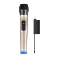 Wireless Microphone UHF Dynamic Microphone with LED Display for Conference Karaoke Home Computer Live Microphone