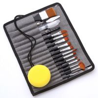 Acrylic Brush with Drawstring Case, Artist Paint Brush Set for Acrylic Oil Watercolor Canvas