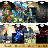 2023ฤดูร้อนร้อน Zelda เสื้อยืดรูปแบบที่น่าสนใจระบายอากาศขนาดใหญ่เสื้อยืดเสื้อผ้าแฟชั่นเย็น Tee เสื้อยืด