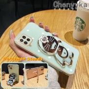 Chenyyka Ốp Cho Samsung Galaxy M32 4G Ốp Điện Thoại Vuông TPU Mềm Mạ Crôm
