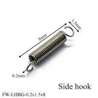 10Pcs Wire Dia 0.2MM 304 Stainless Steel Dual Hook Small Tension Spring Outer Dia 1.5-2MM Length 8-18MM