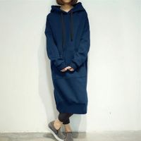 Womens Casual Loose Long Hoodies Sweatshirt Outerwear Jacket Tunic Coat Dress