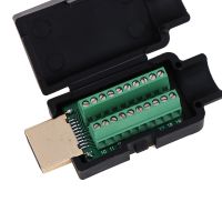 HDMI Male 19P Plug Breakout Terminals Solderless Connector With Cover WholesaleWires Leads Adapters