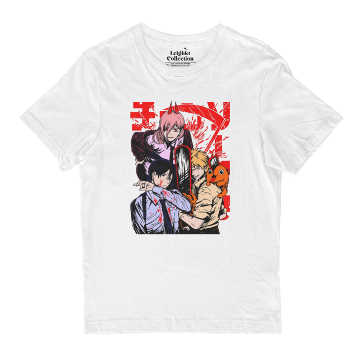 CHAINSAW MAN Aki, Denji & Power Anime Shirt 『Cotton Spandex』 Leighkt ...