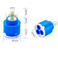 35/40mm Ceramic Cartridge Faucet Accessories Hot And Cold Water Kitchen Tap Replacement Spare Parts Mixer Valve Blue