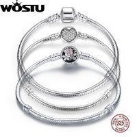 【hot】✗☾∋  Original 3 Styles Chain 925 Sterling Bangle Charms Bead Female Luxury Jewelry