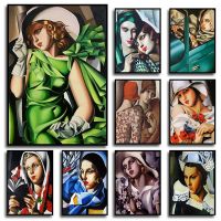 Nordic ห้องนั่งเล่น Aesthetic - Tamara De Lempicka บทคัดย่อผู้หญิง Art ภาพวาดผ้าใบ