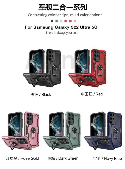 สำหรับ-samsung-galaxy-s22เคส-s22-s22พิเศษบวกระดับทหารแบบ2-in-1ห่วง360ฉากยึดแม่เหล็กระดับทหารเกราะป้องกันโทรศัพท์กันกระแทก