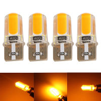 4Pcs T10 194 168 W5W COB LED รถ Canbus ซิลิโคนความกว้างด้านข้าง Marker ป้ายทะเบียนไฟเลี้ยวไฟสัญญาณหลอดไฟ Amber