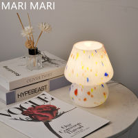 โคมไฟเห็ดสำหรับตกแต่งห้อง Baby Striped Splash-Ink Vintage โคมไฟตั้งโต๊ะห้องนอนของขวัญ Nordic Tableware Night Lights *