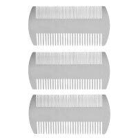 3X Dual Action Stainless Steel Edc Credit Card Size Comb Wallet Comb Pocket Comb Beard Mustache Comb for Man