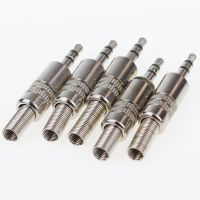 【LZ】❈✓№  3-Pole Stereo Metal Plug Connector Adaptador Jack com terminais de fio de solda 3.5mm 5 Pcs