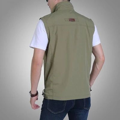 Autumn new mens vest vest loose stand-up collar vest outdoor leisure vest mens jacket photography fishing workwear