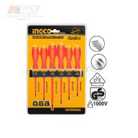 INGCO ชุดไขควง ด้ามกันไฟฟ้า 6 ตัวชุด พร้อมแผงติดหนัง รุ่น HKISD0608 ( Insulated Screwdriver Set ) - ไขควงชุด  TANG MYHOME