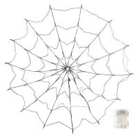 Spider Web Light Strings 47-inch Portable Spider Web String Lantern Energy-Saving Halloween Fairy String Lights Multifunctional Realistic 3D Spider Web Lamps for Halloween premium