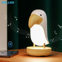 SOLLED ไม้นกไฟกลางคืนชาร์จ Usb Stepless ลดแสงโคมไฟ Led ที่มีลำโพงที่รองรับบลูทูธ