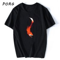 Quick สีส้มสีแดง Fox T เสื้อ Kawaii Mens Tshirt ผ้าฝ้ายเสื้อยืดเสื้อผ้าสั้นแขนเสื้อ O-Neck Tees เสื้อ Dropshipping 3d S-5XL