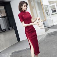 [COD] cheongsam 2022 new dress wedding young bride toast