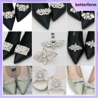 BETTERFORM 1PC ผู้หญิง ส้นสูง เจ้าสาว คลิปเงา แคลมป์สแควร์ คลิปตกแต่งรองเท้า หัวเข็มขัด