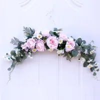 Wedding Arch Flowers Rustic Artificial Floral Swag Door Green Leaves Rose Peony Table Centerpieces Home Decoration