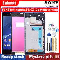 Salmatt จอแอลซีดีไอพีเอซดั้งเดิมสำหรับ Sony Xperia Z3/Z3แผงสัมผัสหน้าจอ LCD ขนาดกะทัดรัดแทนการประกอบสำหรับ Sony Xperia Z3 Z3ขนาดเล็กพร้อมกรอบ