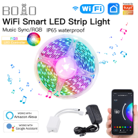 BOIO WiFi สมาร์ทไฟ LED Strip RGB วบคุมเพลงซิงค์เปลี่ยนสีสมาร์ทชีวิต App ควบคุมการควบคุมเสียงโดย Alexa G Oogle