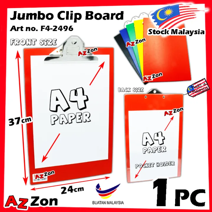 F4 Size Jumbo Clip Board A4 Size Jumbo Clipboard Papan Jalan Papan