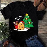 เสื้อยืดผ้าฝ้าย เสื้อยืดคริสต์มาสPrint Wear Meh Meh Meh Gudetama Gift Of Christmas Tree Santa Hat Xmas Gift Mens TShirt