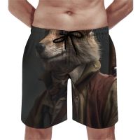 Fox Board Shorts Hunting Animal Personify กางเกงขาสั้นชายหาดตลกสำหรับผู้ชายรูปแบบกีฬากางเกงขาสั้นชายหาดที่สะดวกสบายความคิดของขวัญ XS-5XL