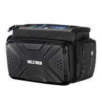 WILD MAN Bicycle Front Tube Bag Handlebar Camera Waterproof Shoulder Bags EVA Hard Shell Handlebar Pannier Cycling Storage Pouch