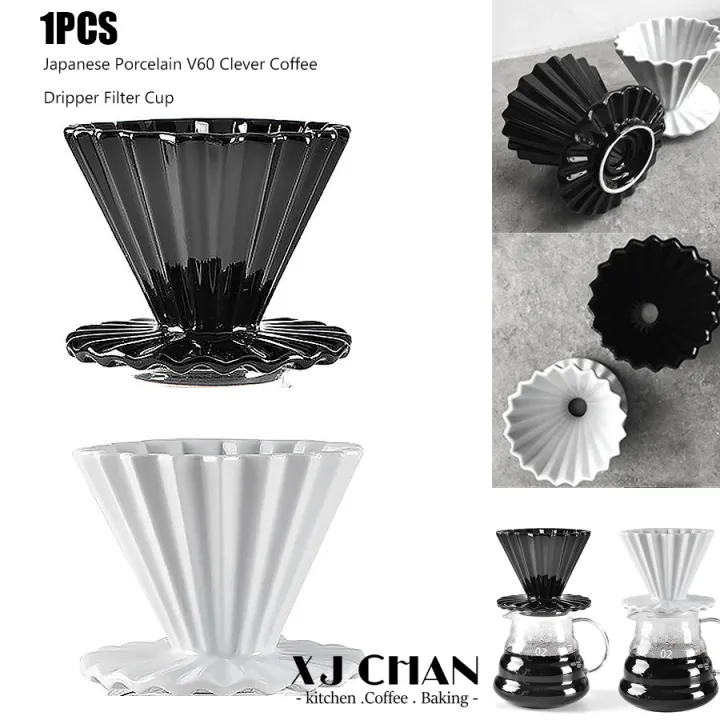 XJCHAN Japanese Porcelain V60 Clever Coffee Dripper Filter Cup Filter