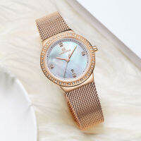 NAVIFORCE Watch for Women Casual Diamond Waterproof Wristwatch Rose Gold Calendar Watches Fashion