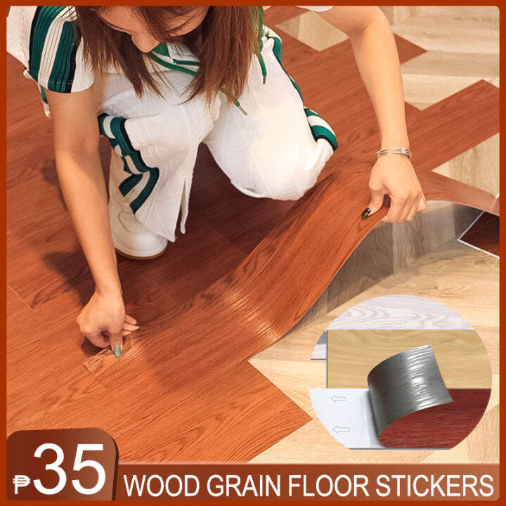 Grain Wood floor stickers vinyl tiles self adhesive floor tiles sticker